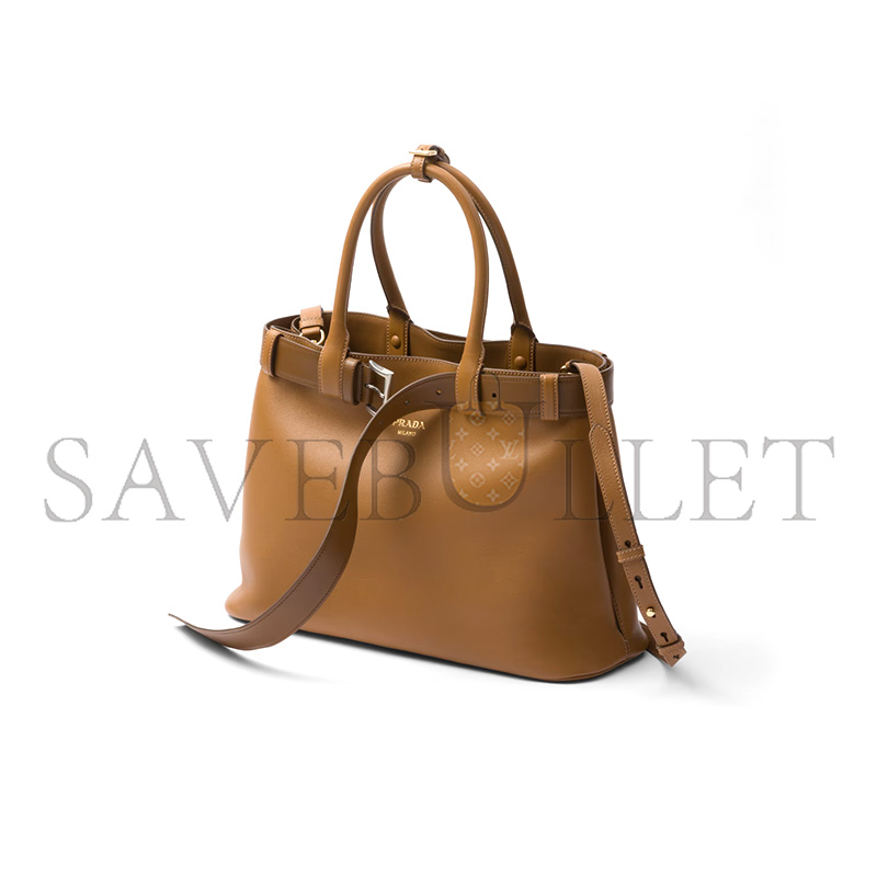 PRADA BUCKLE LARGE LEATHER HANDBAG WITH BELT 1BA416 (37*27*14cm) PRADA BUCKLE LARGE LEATHER HANDBAG WITH BELT 1BA416 (37*27*14cm)